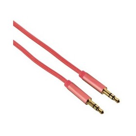 Cablu jack3.5 tata- jack3.5 tata plat flexibil mufe metalice rosu 1.5m