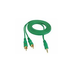Cablu jack 3,5mm la 2RCA 10m verde
